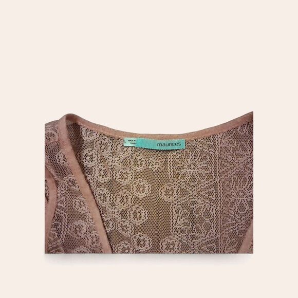 Maurices Large Asymmetrical Top Baby Doll Lace Tassels Fairy Isles Romantic - Picture 3 of 7